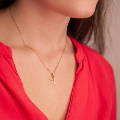 Yellow 375/1000 or 750/1000 Gold Modern Corsica Pendant with Racket Bail - Rosatella