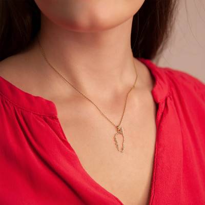 Openwork Corsica 375 or 750 Yellow Gold & 0.01 ct Diamond Pendant - Rosatella