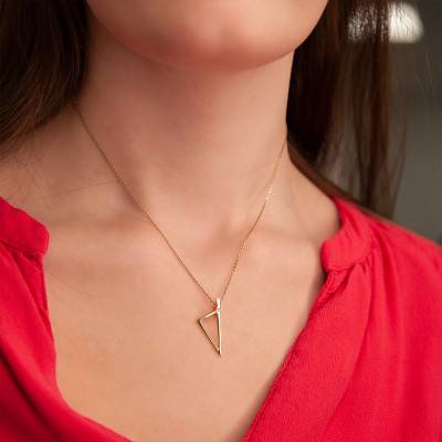 "Modern Corsica Pendant in 375/1000 or 750/1000 Yellow Gold & 0.011 ct Diamond" - Rosatella