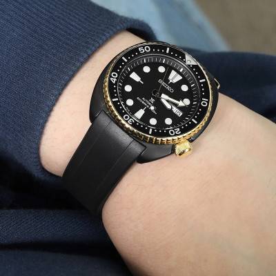 Crafter Blue CB08A-22A20BFGRU Black 22mm Watch Strap - Strapcode
