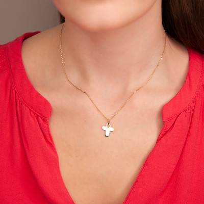 Yellow Gold 375 or 750 Open-Work Baptism Cross Pendant - Rosatella