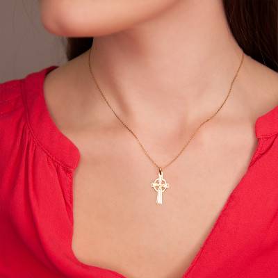 Yellow Gold 375 or 750 Celtic Cross Pendant - Rosatella