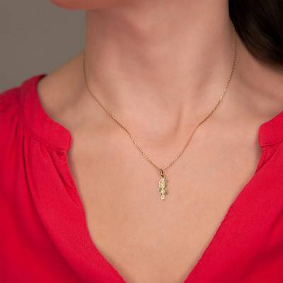 Engraved Tunisia Map Pendant in 375/1000 or 750/1000 Yellow Gold - Rosatella