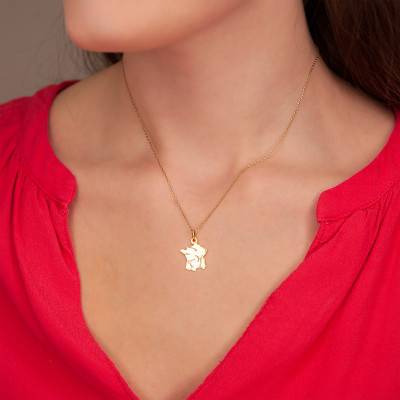 Yellow Gold 375 or 750 France Map Pendant with Rivers - Rosatella