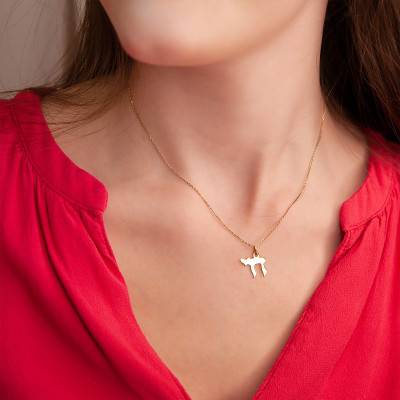 Yellow Gold 375 or 750 Hai Judaism Pendant - Rosatella