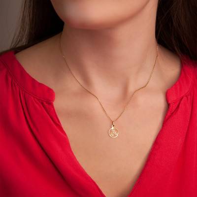 Yellow Gold 375 or 750 Round Openwork Triskel Plate Pendant - Rosatella