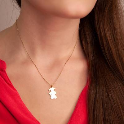 Yellow Gold 375 or 750 Little Girl Pendant - Rosatella