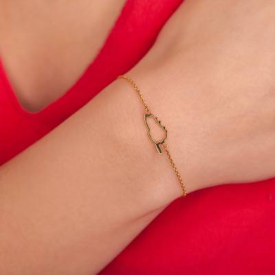 Yellow Gold 375 or 750 Corsican Cutwork Bracelet, Length 18 cm - Rosatella