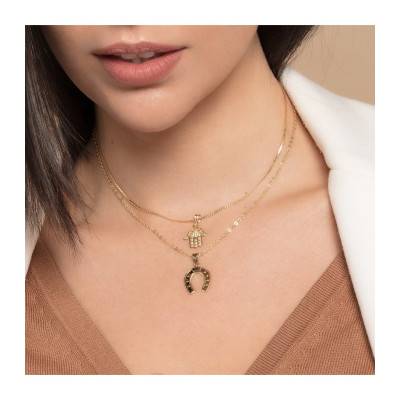 750 Yellow Gold Horseshoe Pendant - Lumiosa
