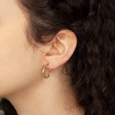 Créoles Or torsadées, Diamètre 20 mm - Emanessence