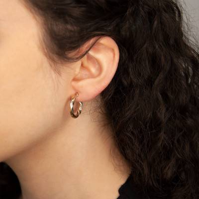 Créoles torsadées 3 Ors, Diamètre 20 mm - Emanessence