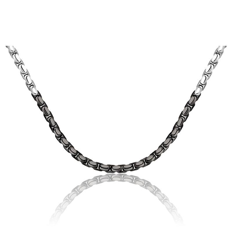 Chaîne Pour Femme 70cm Acier Inoxydable Morella Avec Pendentif Zirconium 33mm Et Pièce