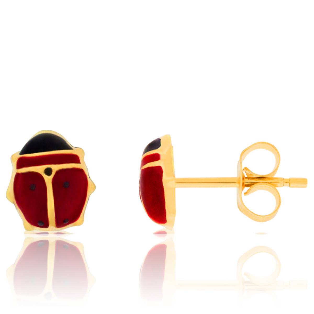 Boucles d Oreilles Coccinelles Or Jaune 750 Ocarat