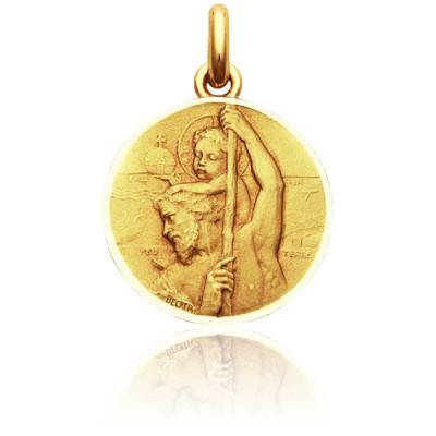 Médaille de Saint Christophe Or Jaune 750, Diamètre 15 mm à 22 mm - Becker