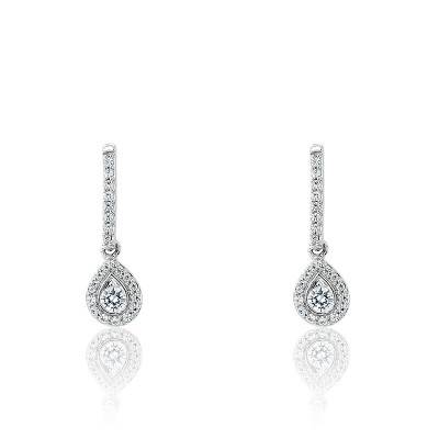 Boucle d'oreille en argent et diamant noir - Ocarat