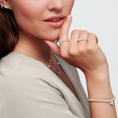 Bague perles avec pierres blanches argent - TR2368-167-14 - Thomas Sabo