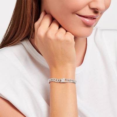 925 Sterling Silver Link Bracelet, Length 16 cm to 18 cm, Width 0.70 cm - A2033-051-14 - Thomas Sabo