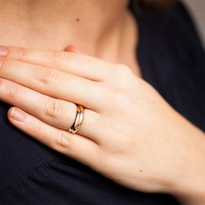 Alliance Demi-Jonc Allégée en 3 Ors 750, Largeur 3 mm - Amore
