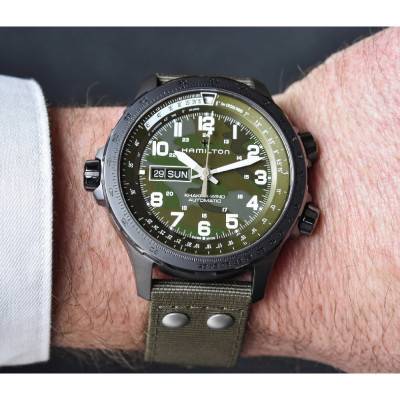Khaki Aviation X-Wind Day Date Automatic H77775960 Watch - Hamilton