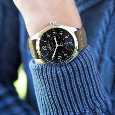 Khaki Field Day Date Auto H70505833 - Hamilton