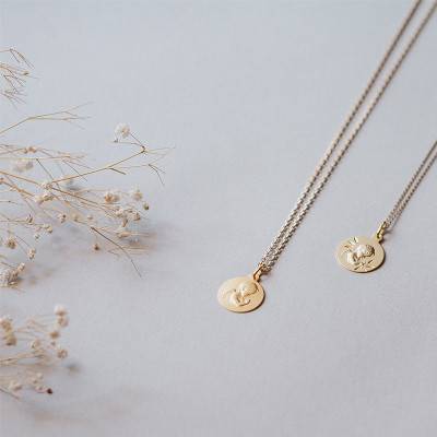 Médaille Ronde Ange en Prière Or Jaune 750, Diamètre 16 mm - Argyor