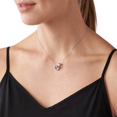 Kors MK Rhodium-Plated 925 Silver Necklace, 40.6 cm to 45.7 cm Length - Michael Kors