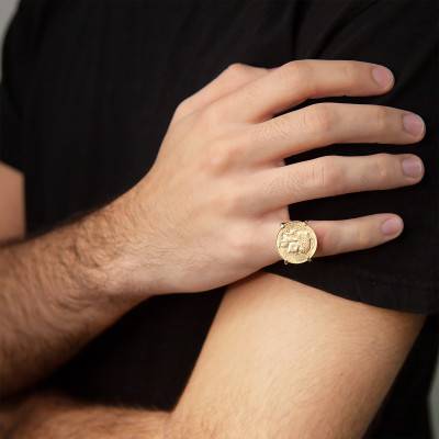 Bague pièce 10F Marianne Coq en Or Jaune 750 - Imperium