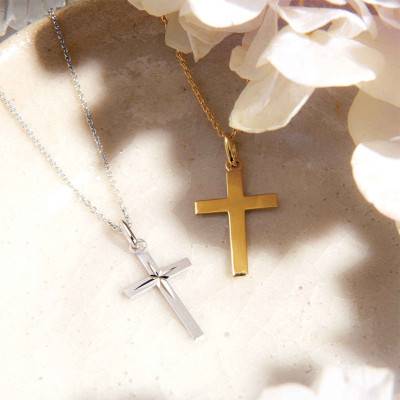 Croix Étoilée 13 x 20 mm Or Blanc 750 - Augis