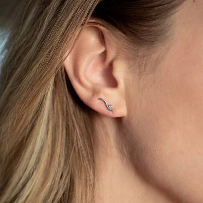 925 Silver & Diamond "Harmonie" Stud Earrings - La Garçonne Diamant