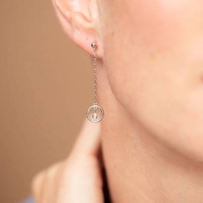 Silver Diamond Angélique Drop Earrings - La Garçonne Diamant