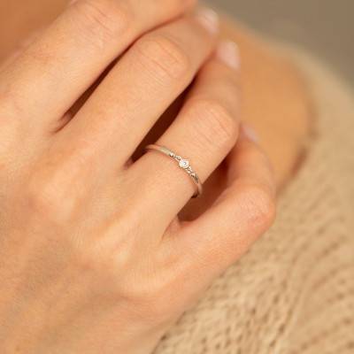 925/1000 Silver & Diamond Pure Essentielle Ring - La Garçonne Diamant
