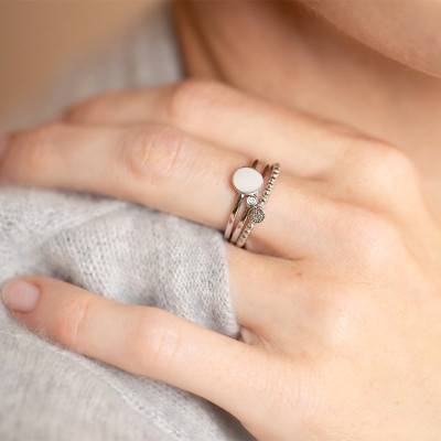 Bague États D'Âme Triple Argent Et Diamant - La Garçonne Diamant