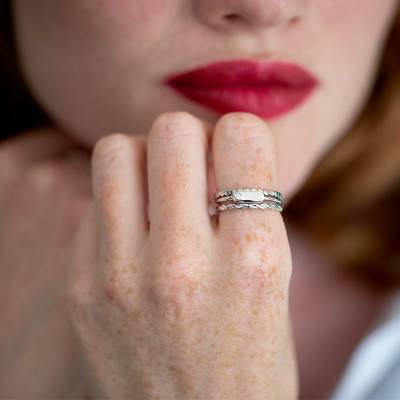 925/1000 Silver & Diamond Mini Addict Ring - La Garçonne Diamant