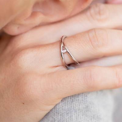 Small 925 Silver & Diamond Harmonie Infinie Ring - La Garçonne Diamant