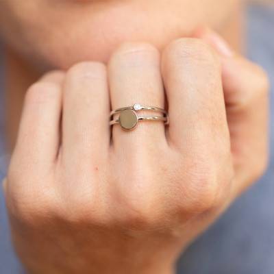 Petite Bague États d'Âme Argent et Diamant - La Garçonne Diamant