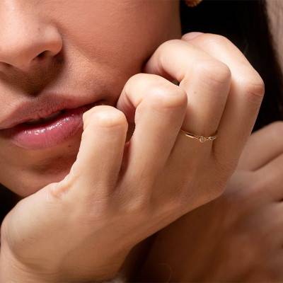 Yellow 18K Gold-Plated & Diamond "Pure Essentielle" Ring - La Garçonne Diamant