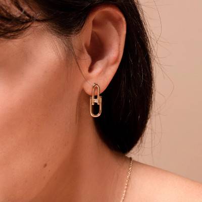Boucles d'oreilles Evidence Plaqué or et Diamant - La Garçonne Diamant