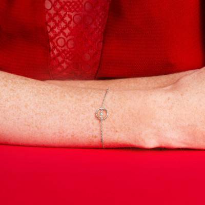 Bracelet Angélique, Argent et Diamant 0.015 ct, Longueur 16 à 19 cm - La Garçonne Diamant
