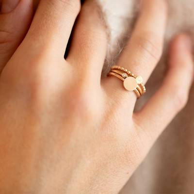 Yellow 18K Gold-Plated & Diamond "États d'Âme" Ring - La Garçonne Diamant
