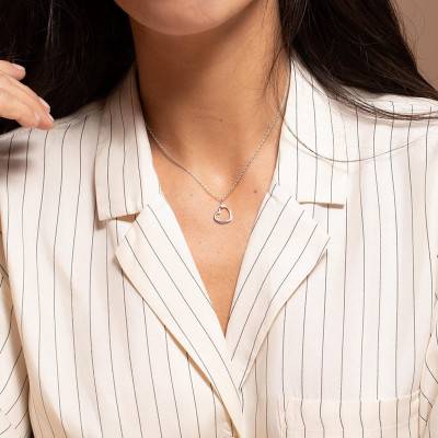 925 Silver & Diamond "Ma Déclaration" Necklace, Length 38 cm to 43 cm - La Garçonne Diamant