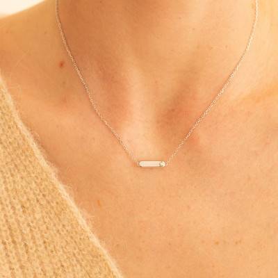 925 Silver & Diamond "Mini Addict" Necklace, Length 38 cm to 43 cm - La Garçonne Diamant