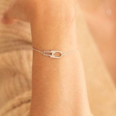 925 Silver & Diamond 0.015 ct "Évidence" Bracelet, Length 16 cm to 19 cm - La Garçonne Diamant