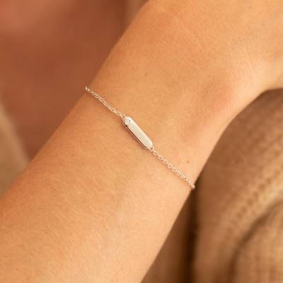 Bracelet Mini Addict, Argent et Diamant 0.015 ct, Longueur 16 à 19 cm - La Garçonne Diamant