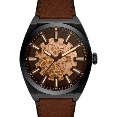 Fossil Everett Eco-Friendly Brown Leather Men's Watch ME3207 - Fossil