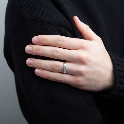 950 Platinum Double Groove Comfort Wedding Ring 4.50 mm - Ponce