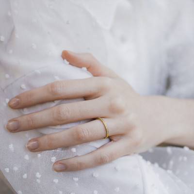 Yellow Gold 750 & Diamond 0,10 ct Half Eternity Band Nelly Comfort Fit - Wedding Ring - Alliantine