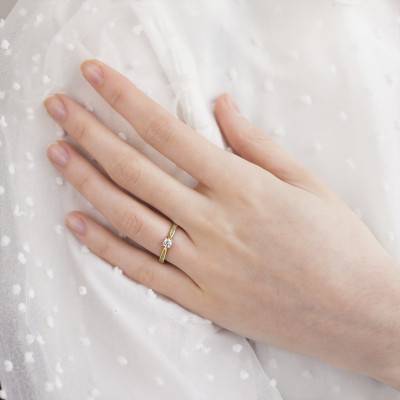 Bague Solitaire Grace Diamant 0,20 ct & Or Jaune 750 - Alliantine