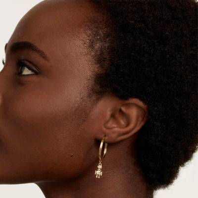 Boucles d'Oreilles SUPER FUTURE Space Age Doré, 22 mm - AR01-507-U - Pdpaola