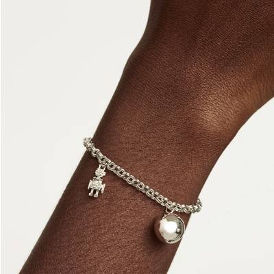 Bracelet SUPER FUTURE Space Age Silver PU02-163-U, Largeur 4,00 mm, Longueur de 14 cm à 18 cm - Pdpaola