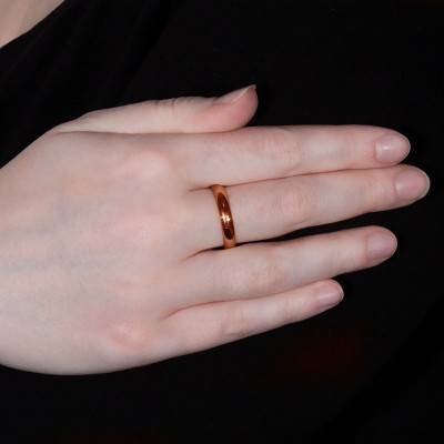Alliance Demi-Jonc en Or Rose 750, Largeur 6 mm - Amore
